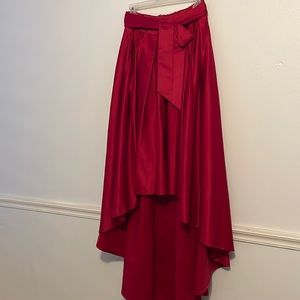 HIGH-LOW RED SKIRT WITH BOW ON FRONT!